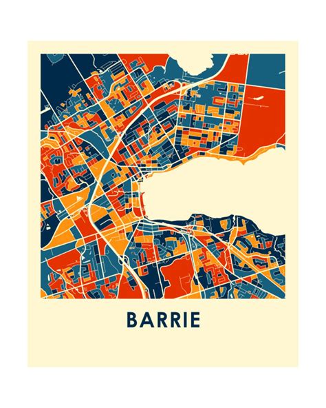 Barrie Ontario Map Print Full Color Map Poster | Etsy