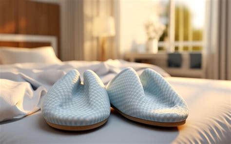 Premium AI Image | Home Comfort Closeup of Soft Slippers in the Bedroom