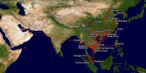 Reachable destinations from Phnom Penh airport