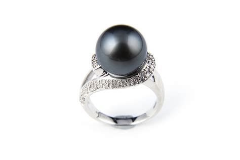 Black Pearl Rings, 11MM AAA+ GEM QUALITY BLACK TAHITIAN PEARL RING w ...