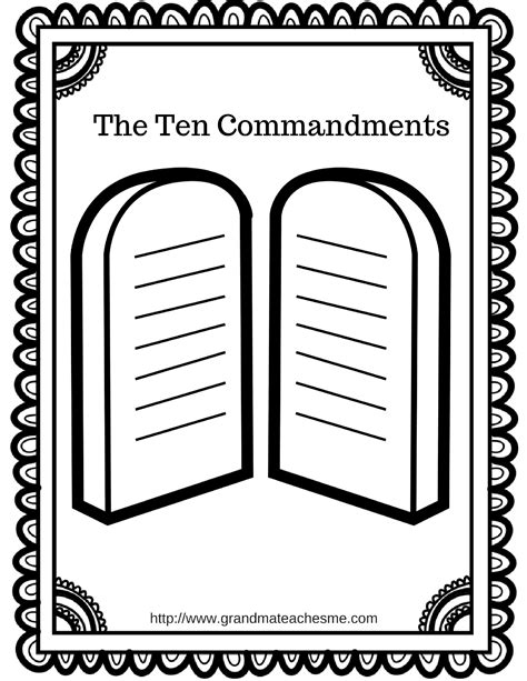 The Ten Commandments Coloring Pages Printable