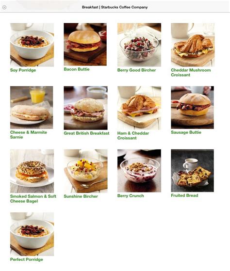 Starbucks Breakfast Menu | Starbucks recipes, Foodie heaven, Breakfast menu