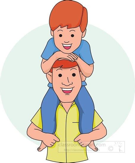 Family Clipart-father holding son on his shoulder clip art