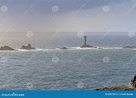 Wolf Rock Lighthouse stock photo. Image of sunshine, english - 62879314