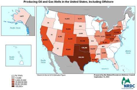 Oil and gas wells in the US. http://www.nrdc.org/health/drilling/images ...