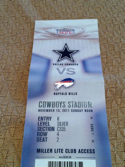 Ticket Stubs: Dallas Cowboys vs. Buffalo Bills