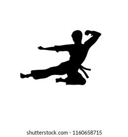 Silhouette Man Flying Kick Martial Arts Stock Vector (Royalty Free) 1160658715 | Shutterstock