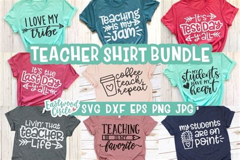 Teacher Shirt SVG Bundle - Back to School Cut (298574)