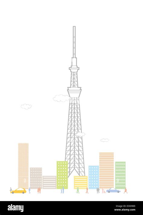 Tokyo Skytree Illustration Stock Photo - Alamy