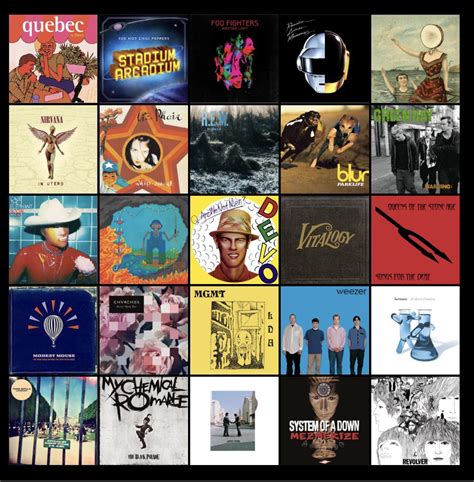 Top 25 Albums ( One Album Per Artist) All Comments Wecome : r/Topster