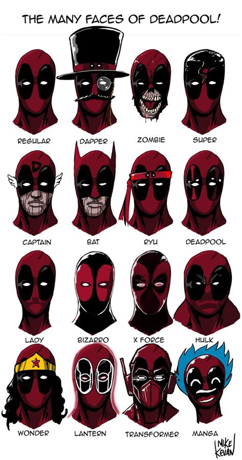 The many faces of Deadpool! Weirdly I drew a lot of these before the ...