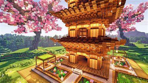 Minecraft: How to build a Ultimate Japanese Pagoda Minecraft Map