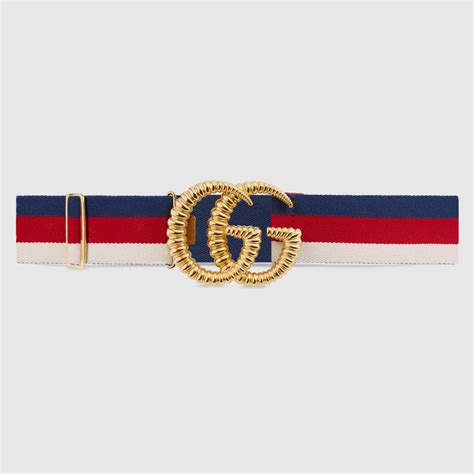 Web elastic belt with torchon Double G buckle in Sylvie Web elastic | Gucci Women's Belts | Wide ...