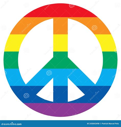 Rainbow colors peace sign stock vector. Illustration of freedom - 243843498