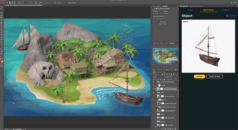 Low-Poly Pirate Island on Yellow Images