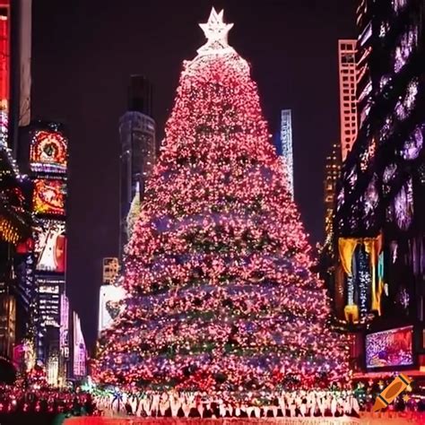 Christmas tree at times square on Craiyon