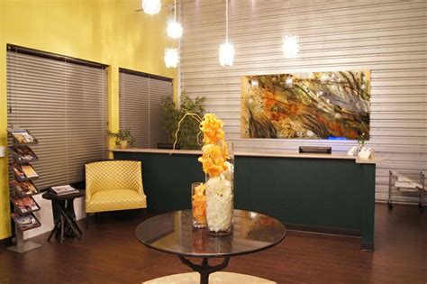 Yellow reception area | Reception furniture, Office reception area ...