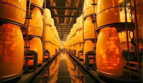 Premium AI Image | The factory of cheeses being stored inside a room ...