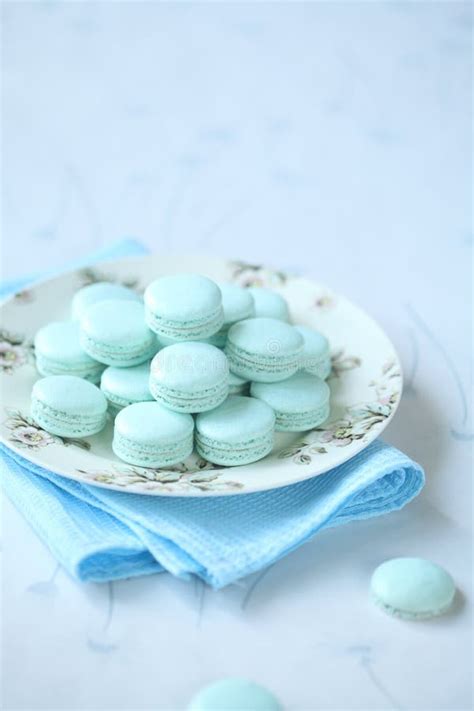 Blue Macarons stock photo. Image of macaroons, color - 61360362