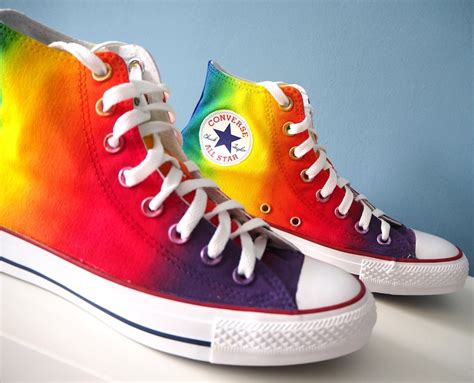 Custom Hand Painted Rainbow Shoes Rainbow Converse Pride - Etsy