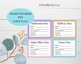 Printable Hall Pass - Etsy