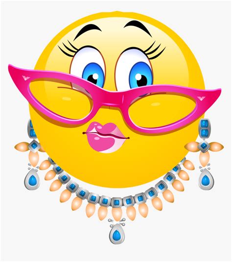 Lady With Glasses Emoji - Emoticon, HD Png Download - kindpng