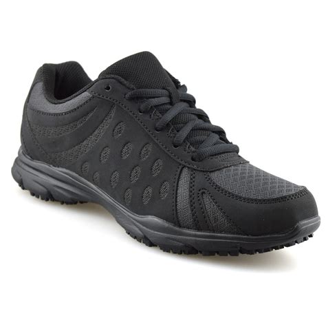 Ladies Womens Wide Fit Casual Lace Up Non Slip Walking Work Trainers ...