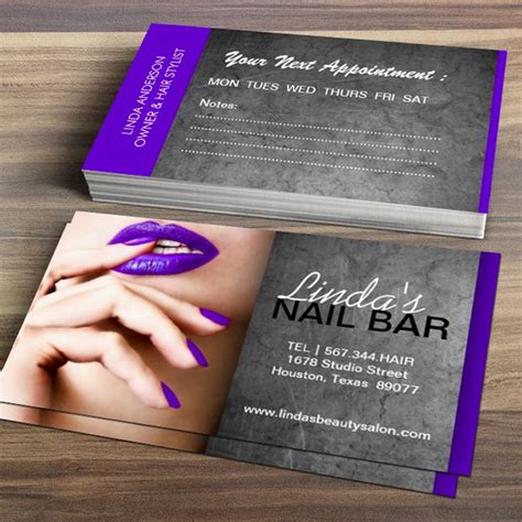 Nail technician business card