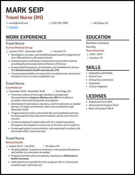 3 Travel Nurse Resume Examples For 2023