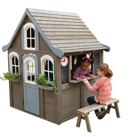 KidKraft Forestview II Wooden Outdoor Playhouse with Ringing Doorbell ...