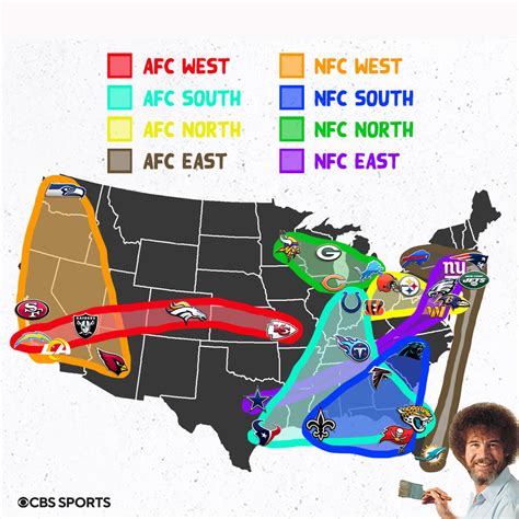 NFL on CBS 🏈 on Twitter: "NFL divisions drawn with a paint brush ...