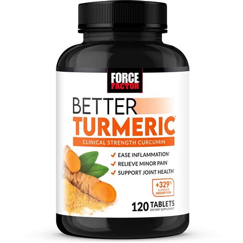 Force Factor Better Turmeric Joint Support Supplement with Turmeric and Curcumin, 120 Tablets ...