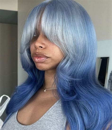 White Hair Color, Pretty Hair Color, Hair Inspo Color, Hair Color Trends, Blue Hair, Blue Ombre ...