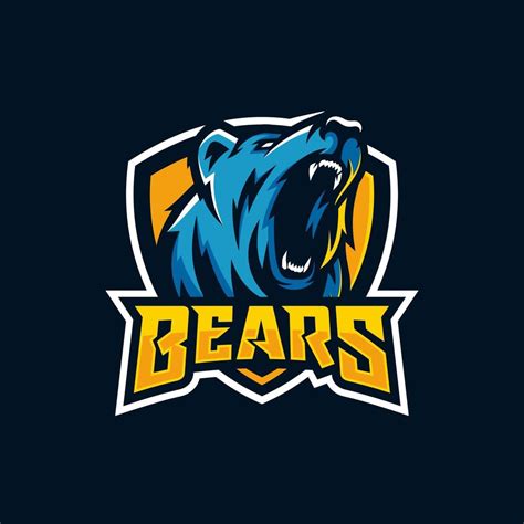 Modern professional grizzly bear logo for a sport team 7923898 Vector ...