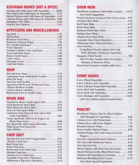 Mayflower Chinese Food Menu, Menu for Mayflower Chinese Food, Etobicoke, Toronto - Urbanspoon/Zomato