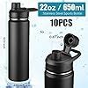 Amazon.com: 10 Pack Vacuum Insulated Water Bottles Bulk, Stainless Steel Double Wall Sport ...
