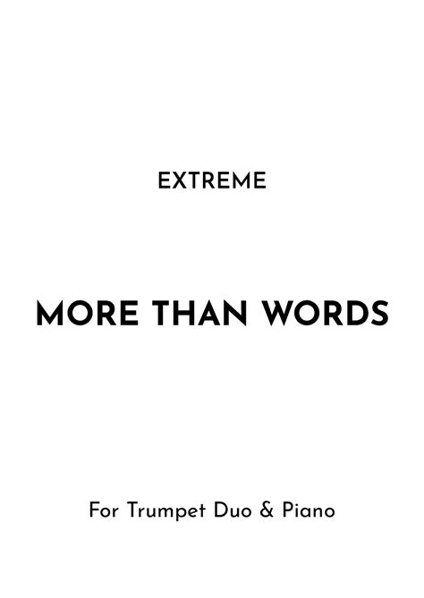 More Than Words (arr. Jireh J.) Sheet Music | Extreme | Instrumental Duet and Piano