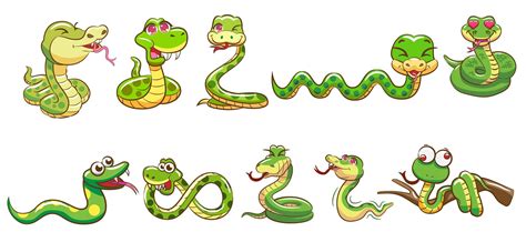 Snake Cartoon Set 963019 Vector Art at Vecteezy