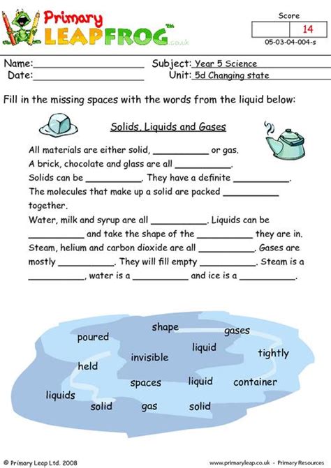 40 solids liquids and gases worksheet answers - Worksheet Master