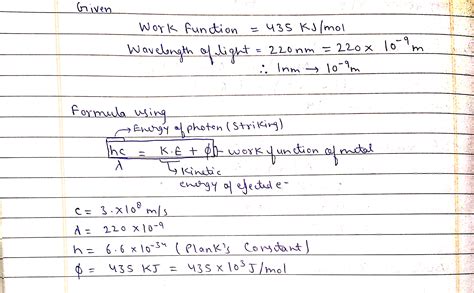 [Solved] In the photoelectric effect, the work function is the energy ...