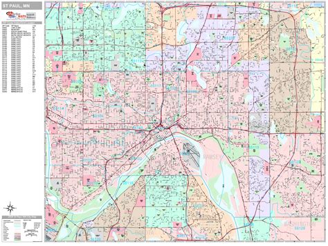 St. Paul Minnesota Wall Map (Premium Style) by MarketMAPS - MapSales