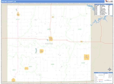 Wayne County, IA Zip Code Wall Map Basic Style by MarketMAPS