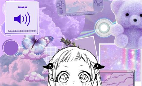 Yashiro Nene TBHK desktop wallpaper comic black and white lavender aesthetic | Desktop wallpaper ...