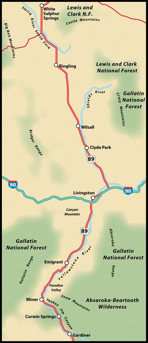 Gardiner to White Sulphur Springs - US Route 89