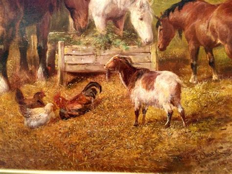 Unknown - English barnyard with horses, cows, ducks, sheep and goats at 1stDibs