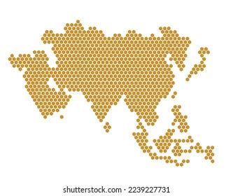 Russia Asia Map Hexagon Honey Comb Stock Illustration 2239227731 ...