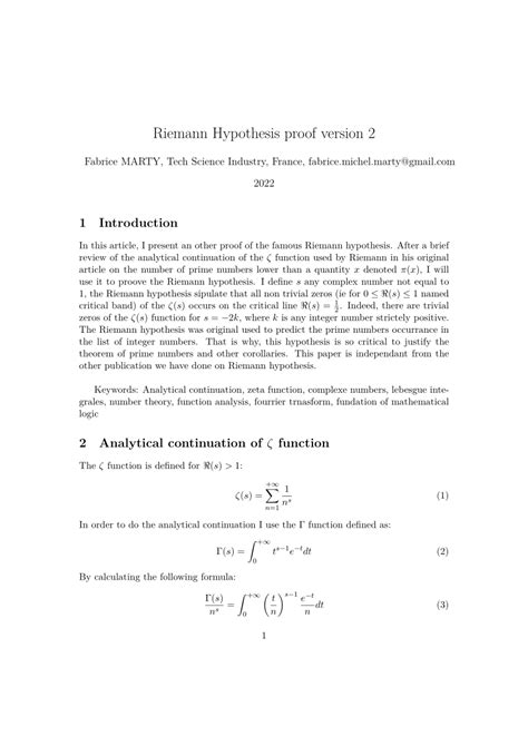 (PDF) Riemann Hypothesis proof version 2