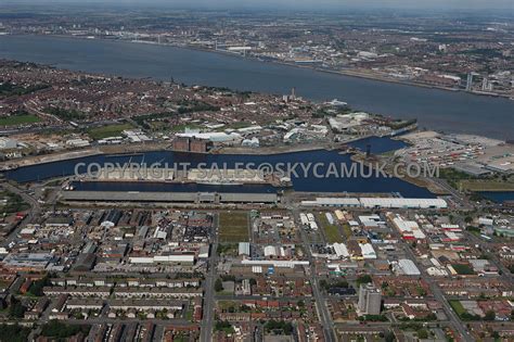 Aerial photography of Birkenhead high level aerial photographs looking across from Corporation ...