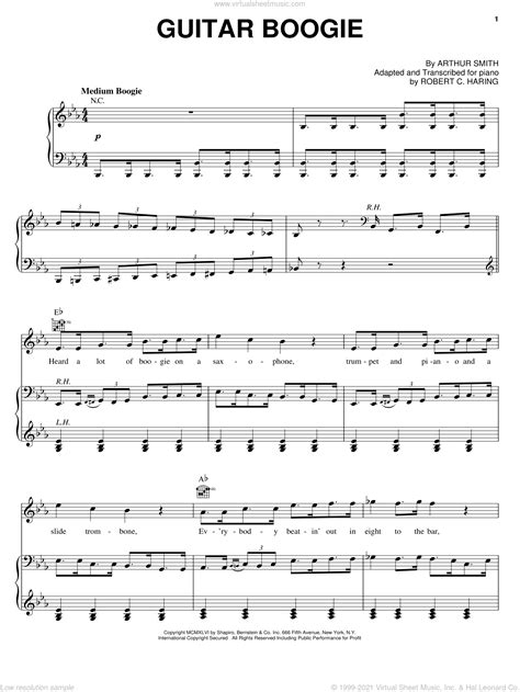 Guitar Boogie Shuffle sheet music for voice, piano or guitar