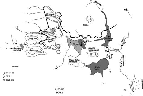 Map of the iron mining plant area with the location of the sampling... | Download Scientific Diagram